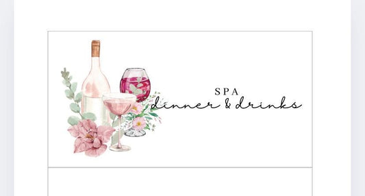 Spa Dinner & Drinks Vellum Wallet, Cash Stuffing, Budgeting