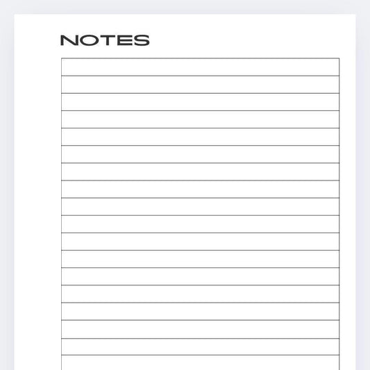 A5 Notes lines Sheets   (Matches our A5 Budget Planner)