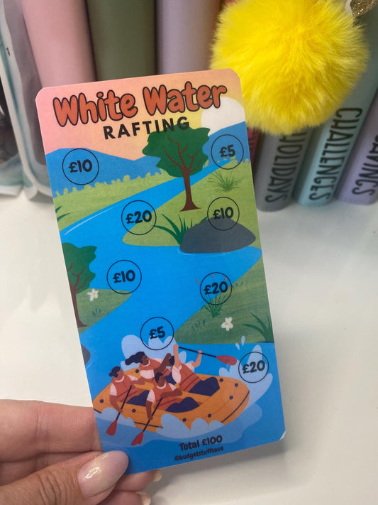 White Water Rafting Challenge Savings Tracker & wallet, cash Stuffing, Budgeting, A6 binder, Save money,  Envelope method, bucket list