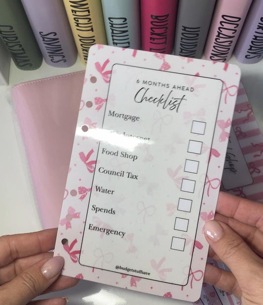 Pink Bow Bundle (No Binder)Cash Stuffing, Budgeting, Choice of Colours, Money, Organise, Save, Budget, Storage