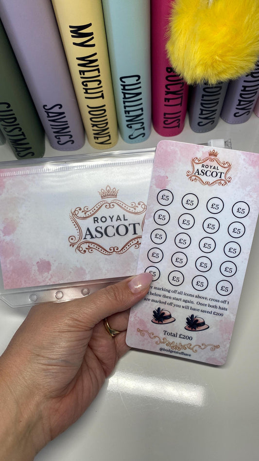 Royal Ascot Savings Tracker and wallet, cash Stuffing, Budgeting, A6 binder, Save money,  Envelope method, Budget, Challenge