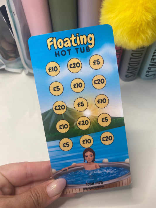 Floating Hot Tub Challenge Savings Tracker & wallet, cash Stuffing, Budgeting, A6 binder, Save money,  Envelope method, Budget, bucket list