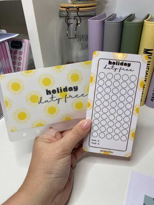 Holiday Duty Free Vellum Wallet and Tracker, Cash Stuffing