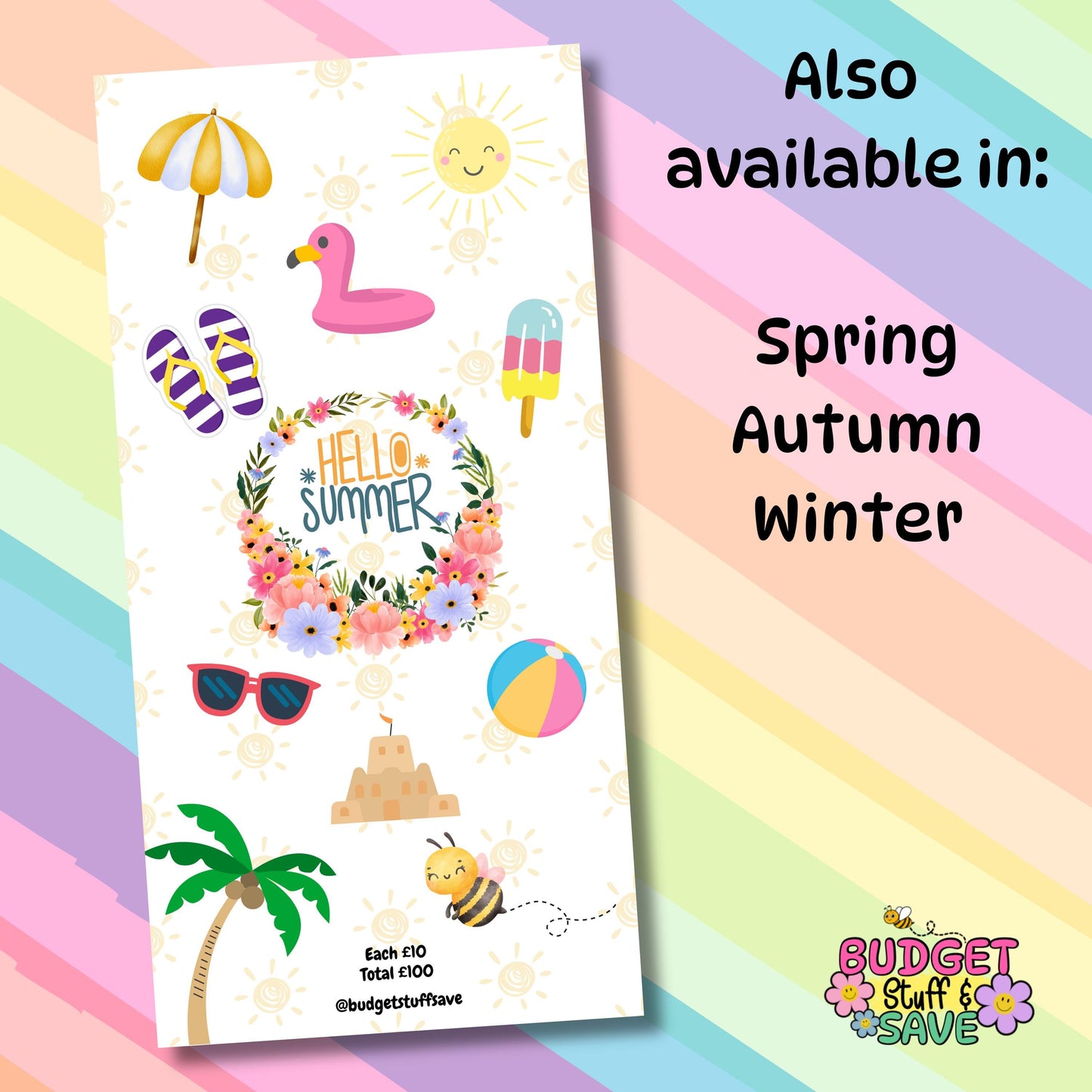 Hello Summer Savings Tracker, Cash Stuffing, Budget Binder Trackers, Save Money, Cash Envelopes, Budgeting, Money Saver, Presents, Gifts