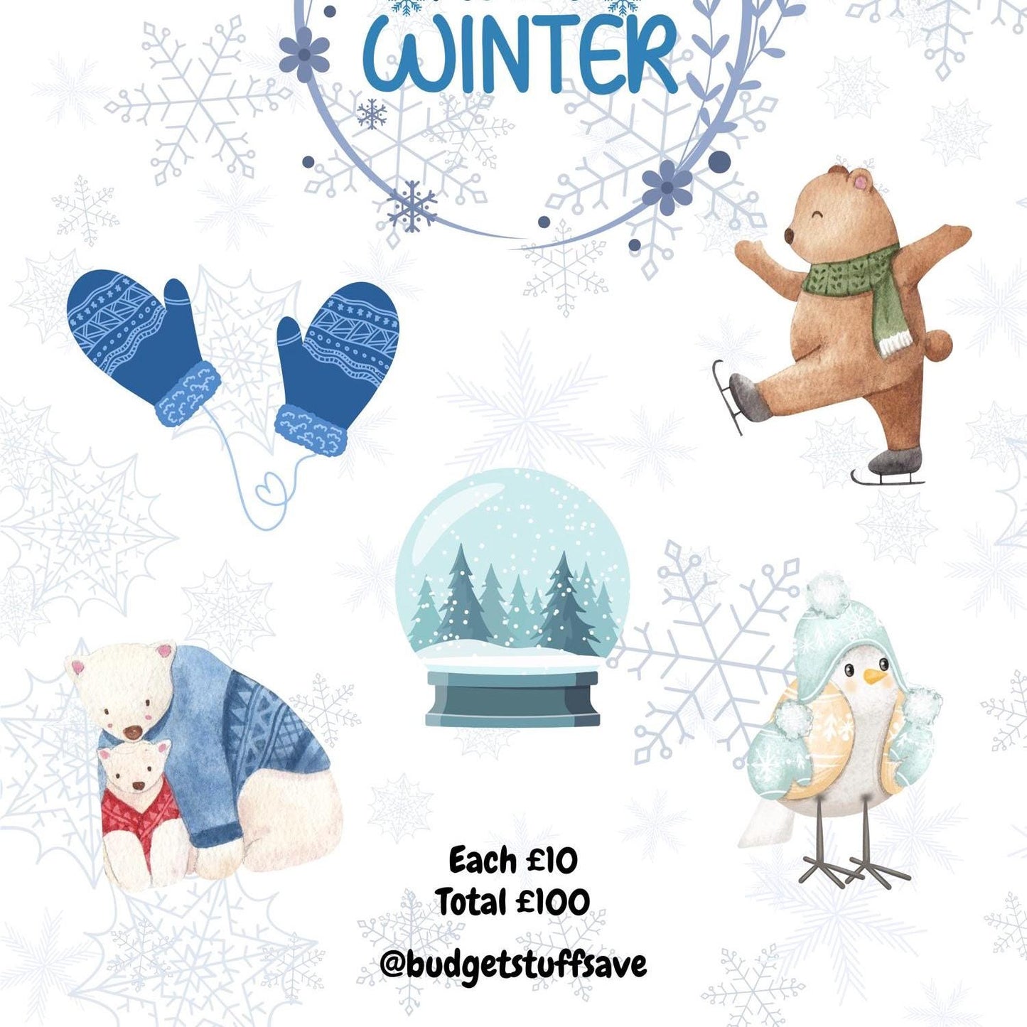 Hello Winter Savings Tracker, Cash Stuffing, Budget Binder Trackers, Save Money, Cash Envelopes, Budgeting, Money Saver, Presents, Gifts