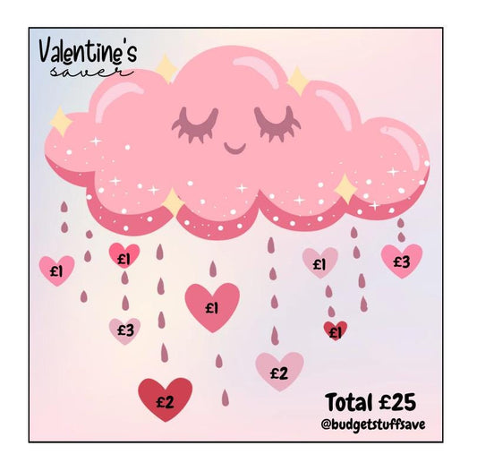 Valentines Cloud Mini Tracker, Cash Stuffing, Budgeting, Budget Binder, Tracker, Save, Money, Challenge