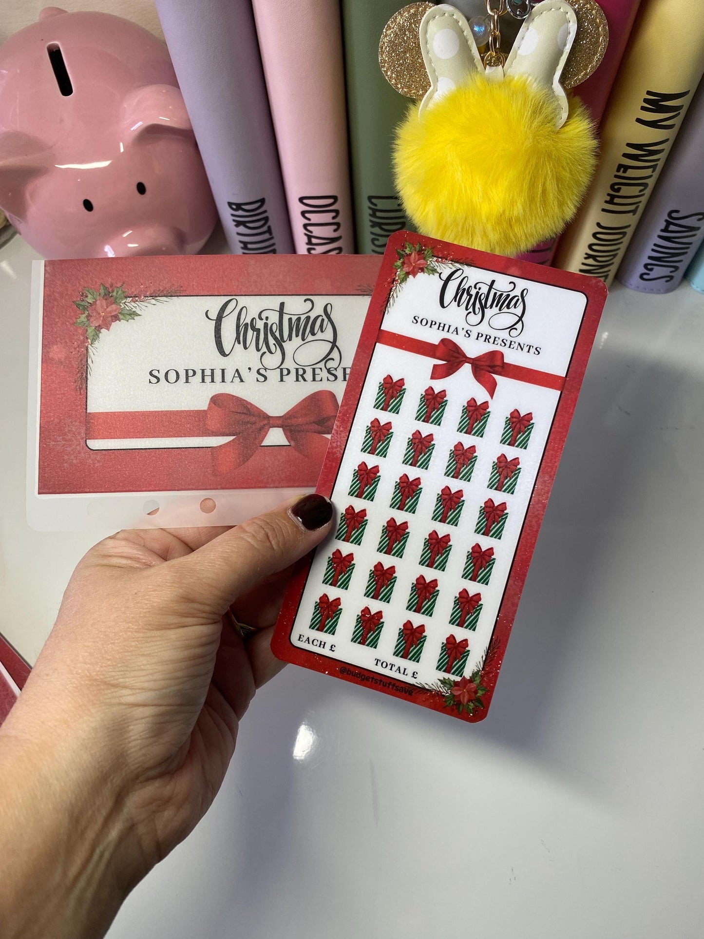 Red Christmas Vellum Wallets and matching trackers for Cash Stuffing, Budgeting, Wallets, Save, Cash, Organise