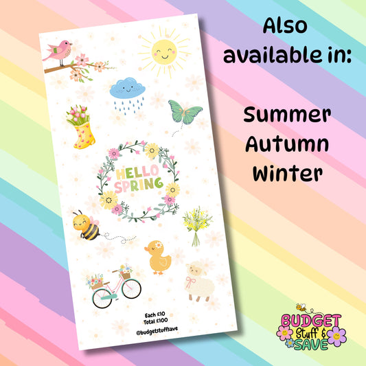 Hello Spring Savings Tracker, Cash Stuffing, Budget Binder Trackers, Save Money, Cash Envelopes, Budgeting, Money Saver, Presents, Gifts