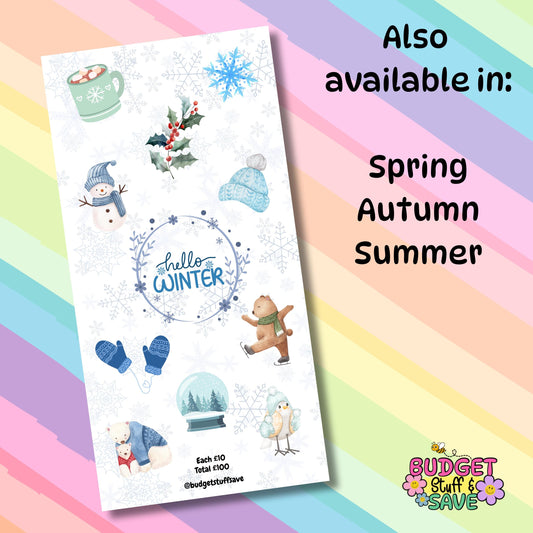 Hello Winter Savings Tracker, Cash Stuffing, Budget Binder Trackers, Save Money, Cash Envelopes, Budgeting, Money Saver, Presents, Gifts