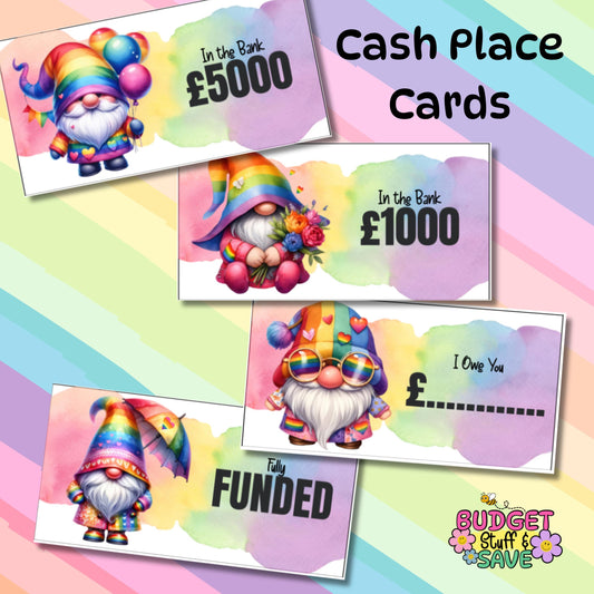 Gonk In the bank place cards, I owe you, fully funded  tracker for Cash Stuffing, Budgeting, Wallets, Save, Cash, Organise