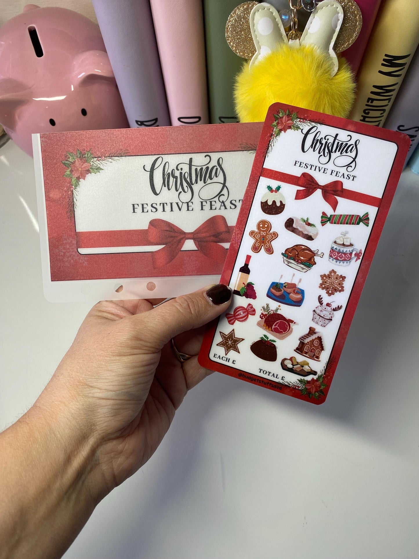 Red Christmas Vellum Wallets and matching trackers for Cash Stuffing, Budgeting, Wallets, Save, Cash, Organise